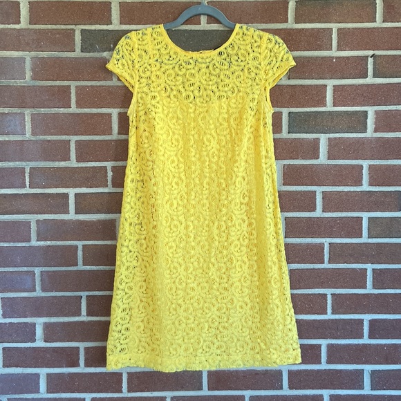 Tommy Hilfiger Sunshine Yellow Lace Dress - Picture 11 of 14